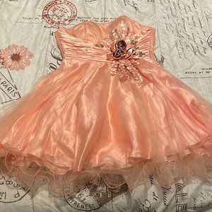 Cute Peachy Pink Prom Dress